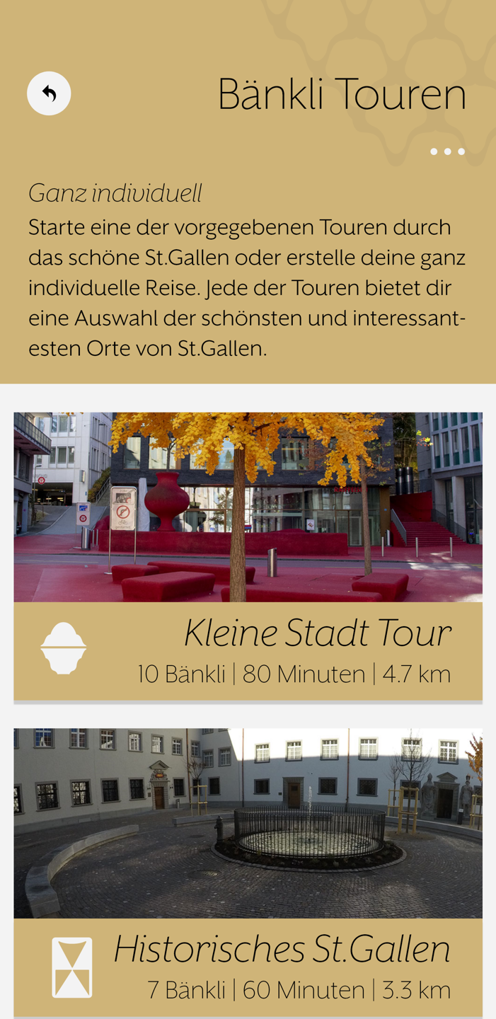 Bänkli Guide - Tour Selection