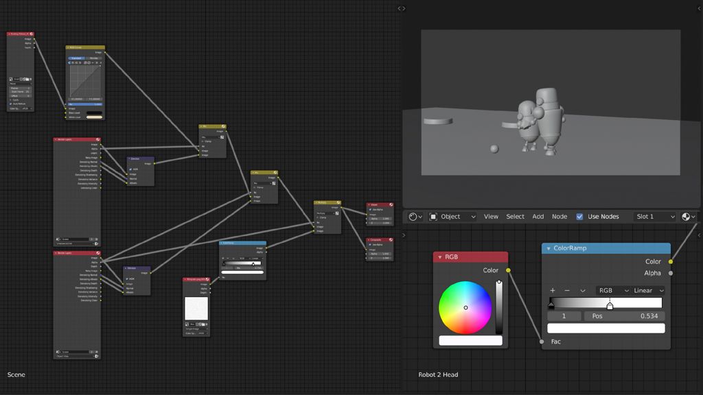 Image of composing the scene in Blender