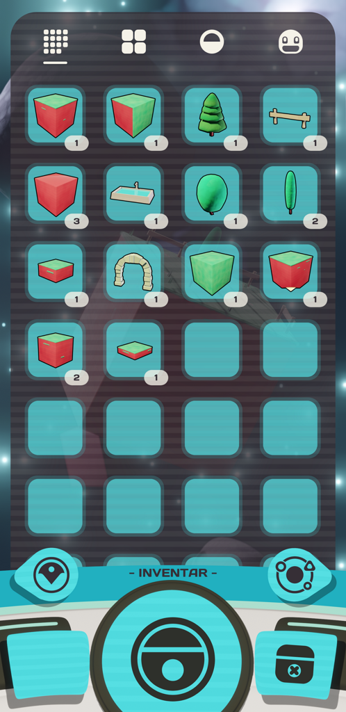 Living Space - menu screen showing the the inventory